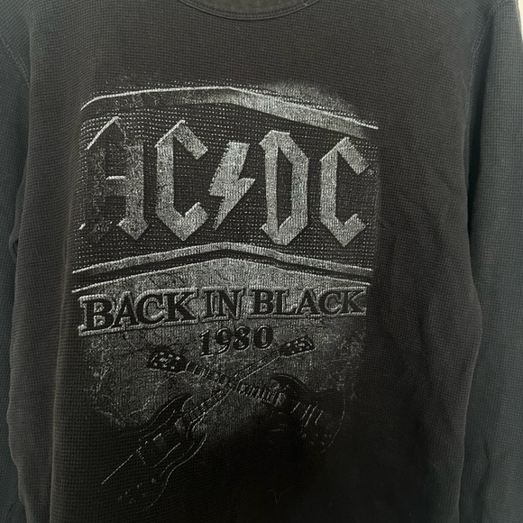 Rockware Anyhill Trading AC/DC Back in Black Cotton Thermal XL - Picture 2 of 4